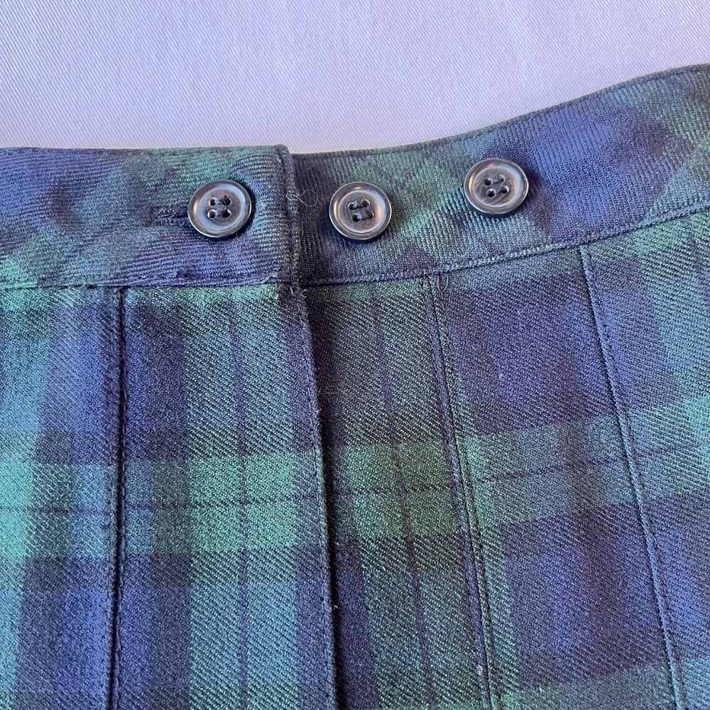 *FIRM PRICE* QMack Wrap Pleated Tartan Blackwatch Mini Skirt - Picture 7 of 11